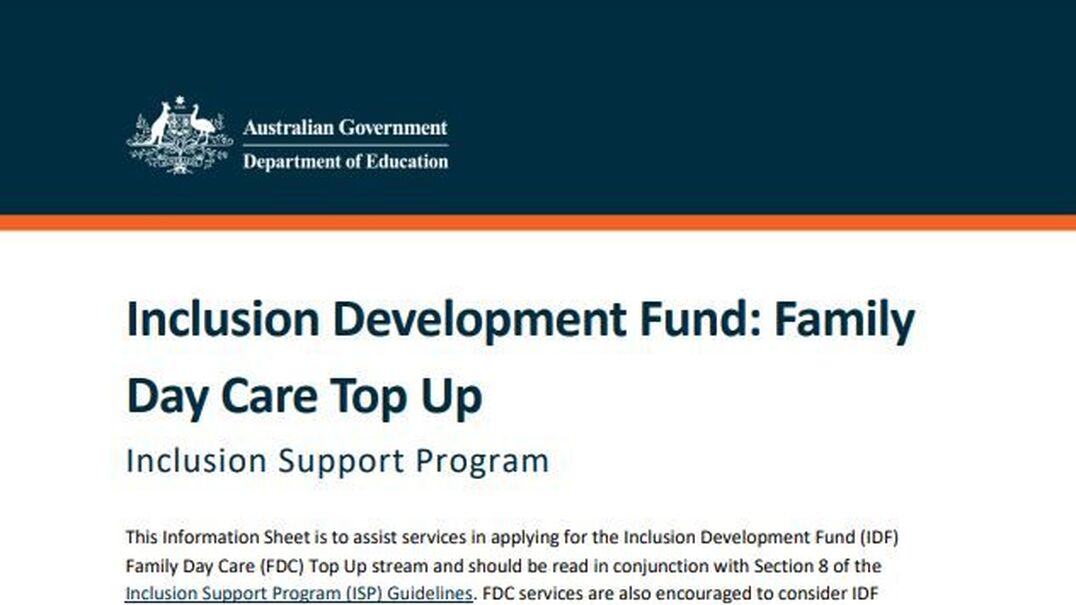 Inclusion Support Program Family Day Care Top Up