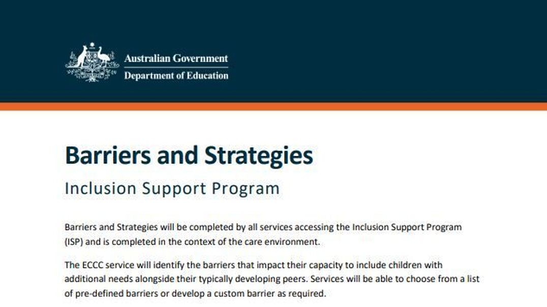 Inclusion Support Programme Barriers and Strategies