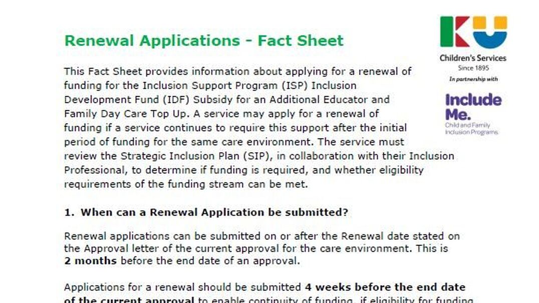 Renewal Applications Fact Sheet 1